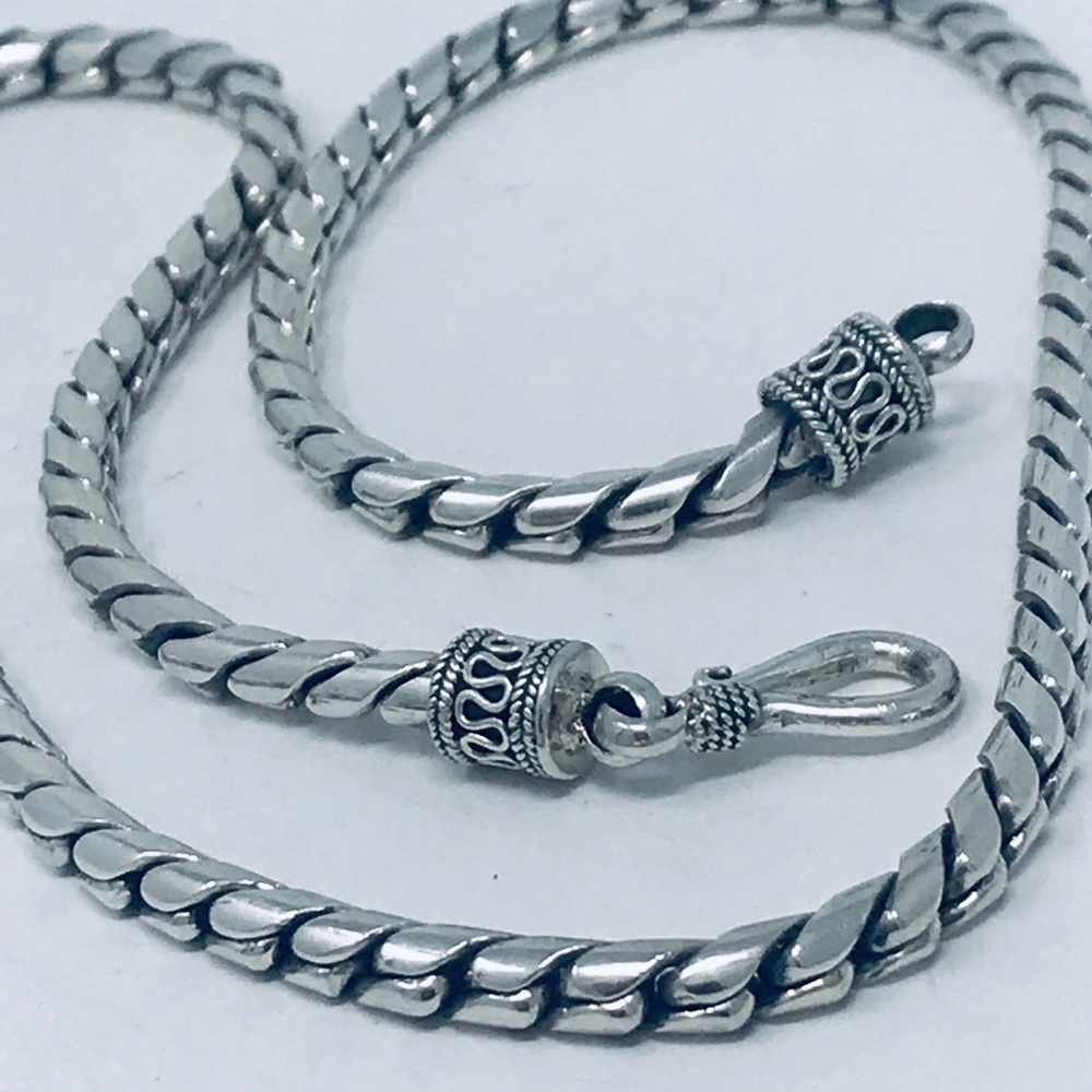Men’s Cuban Link 4 mm solid Sterling Silver 18”
